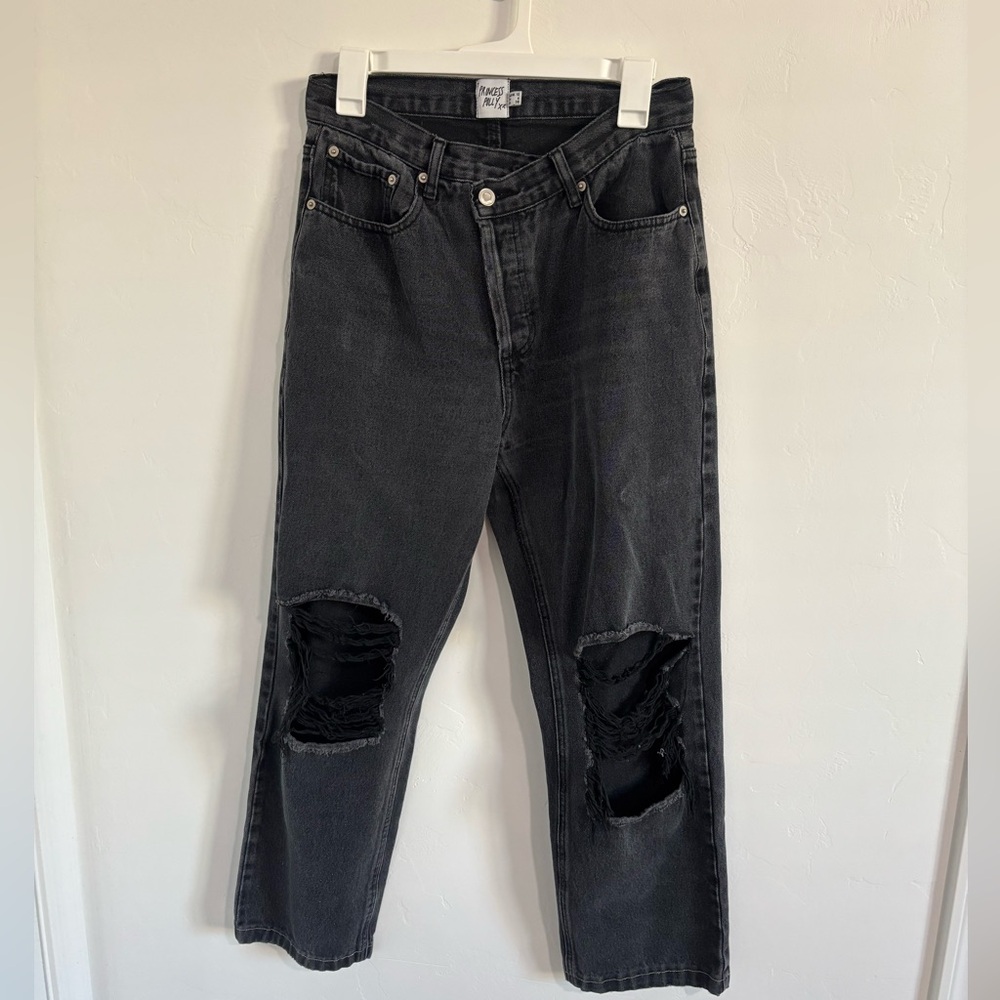 Princess Polly Black Distressed Jeans (Size 6 / AU 10 / EU 38)